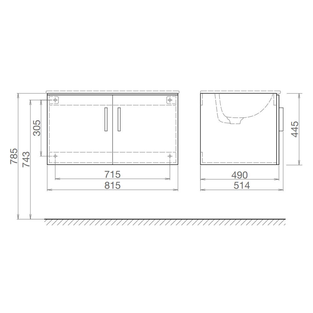 Bản-vẽ-kĩ-thuật-Tủ-lavabo-VIGLACERA-V69-chậu-CB69-treo-tường