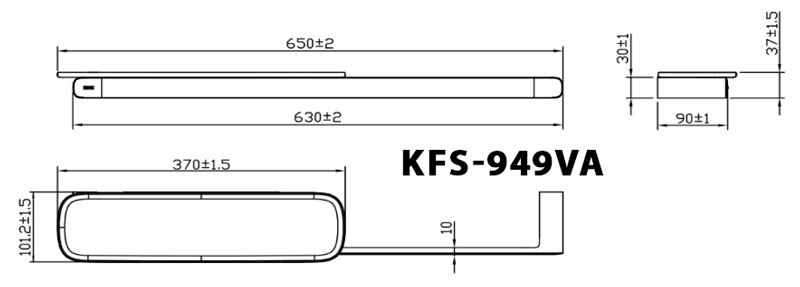 Bản vẽ kĩ thuật Kệ kính INAX KF-949VA