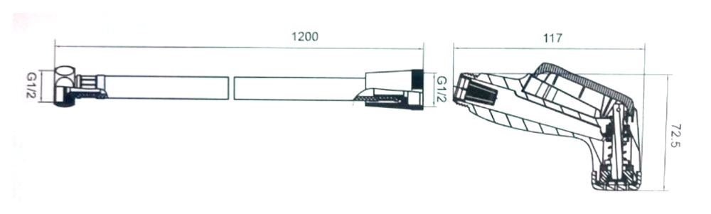 Bản vẽ kĩ thuật Vòi xịt bồn cầu American Standard FFAS6868