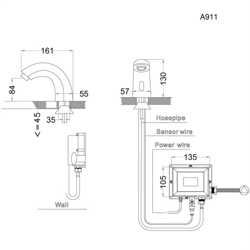 Bản-vẽ-kỹ-thuật-Vòi-chậu-lavabo-CAESAR-A911-cảm-ứng-nước-lạnh