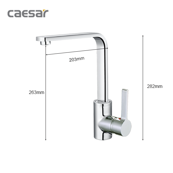 Bản vẽ kỹ thuật Vòi rửa bát CAESAR K665C nước lạnh
