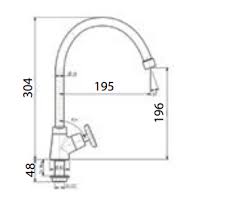 Bản vẽ kỹ thuật Vòi rửa bát American Standard WF-T706 nước lạnh
