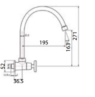 Bản vẽ kỹ thuật Vòi rửa bát American Standard WF-T707 nước lạnh