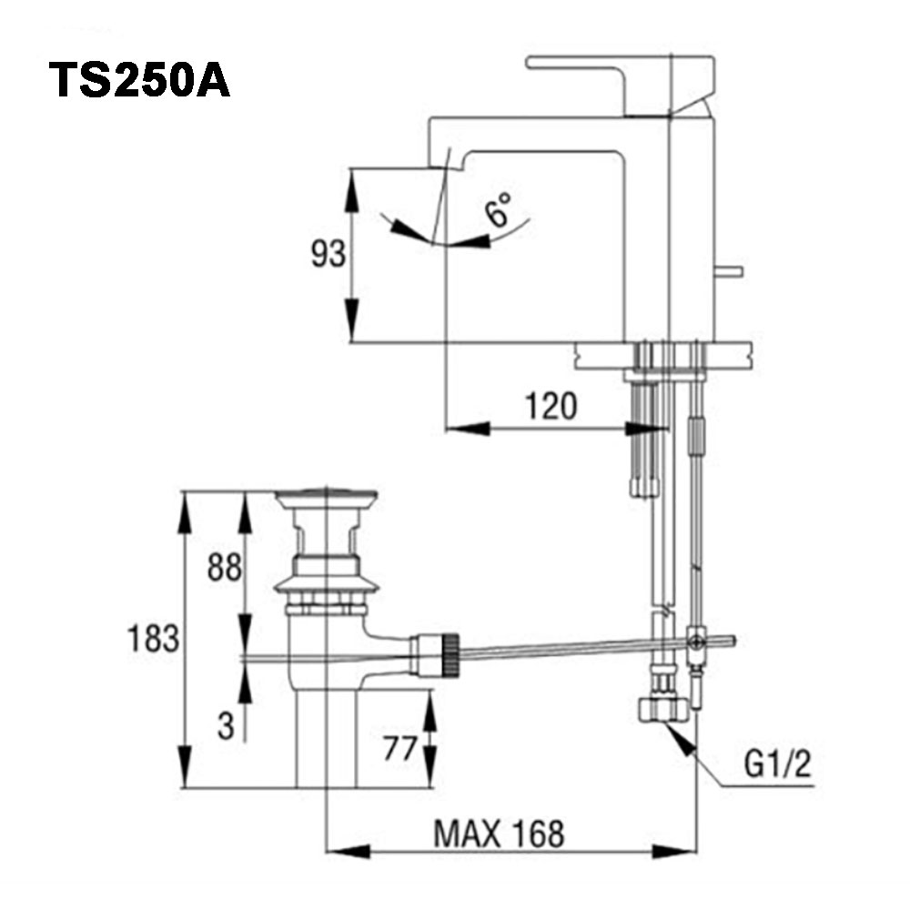 Bản-vẽ-kỹ-thuật-Vòi-lavabo-TOTO-TS250A-nóng-lạnh