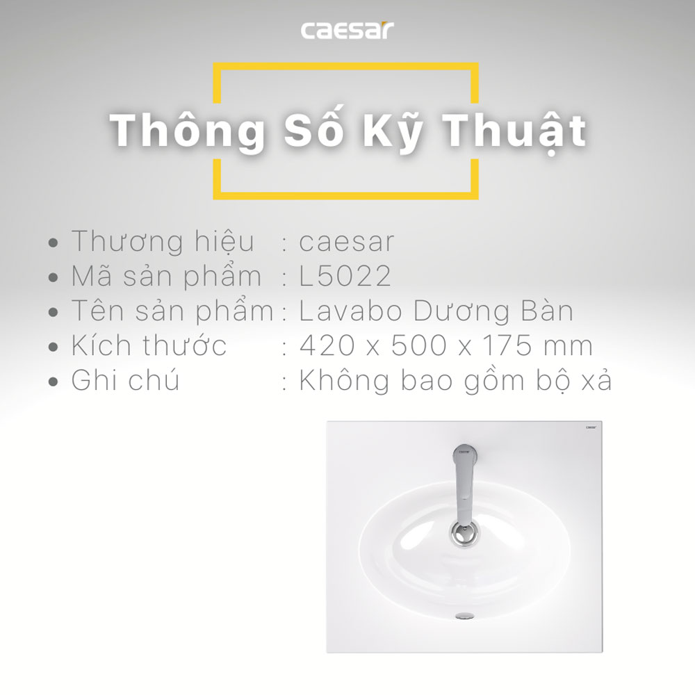 Chau lavabo duong vanh CAESAR L5022 5