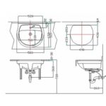Bản vẽ kĩ thuật chậu lavabo INAX AL-2094V âm bàn