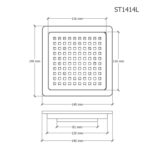 Phễu thoát sàn CAESAR ST1414L 140x140 phi 90 - Ảnh 2
