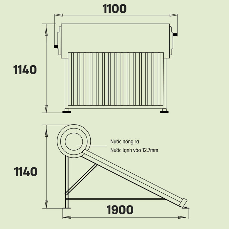 Bản vẽ kỹ thuật Máy nước nóng năng lượng mặt trời Ariston ECO TUBE ECO2 1810 25 T N SS 116 lít