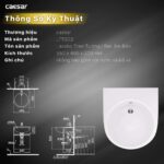 Chậu lavabo bán âm CAESAR LF5302 - Ảnh 11