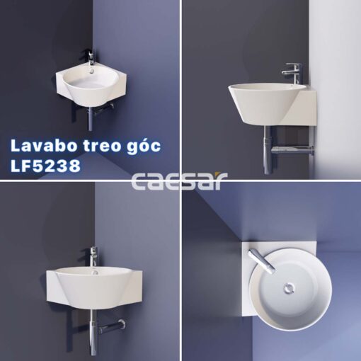 Chau lavabo treo tuong CAESAR LF5238 goc
