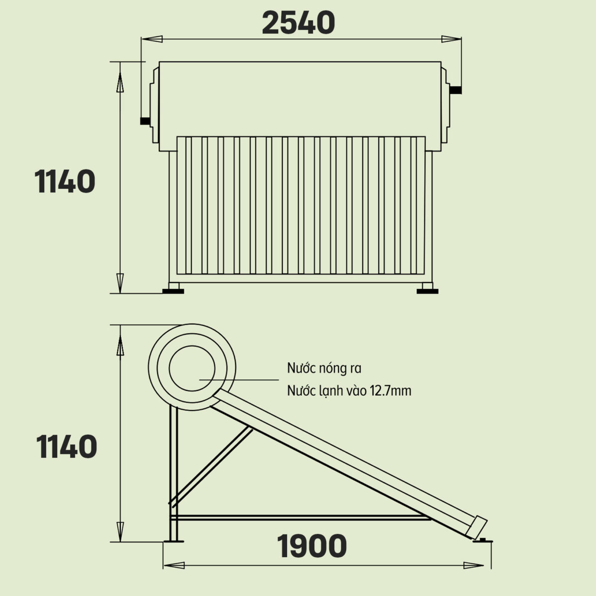 Máy nước nóng năng lượng mặt trời Ariston ECO TUBE ECO2 1828 25 T N SS 300 lít