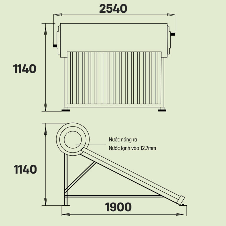 Máy nước nóng năng lượng mặt trời Ariston ECO TUBE ECO2 1828 25 T N SS 300 lít