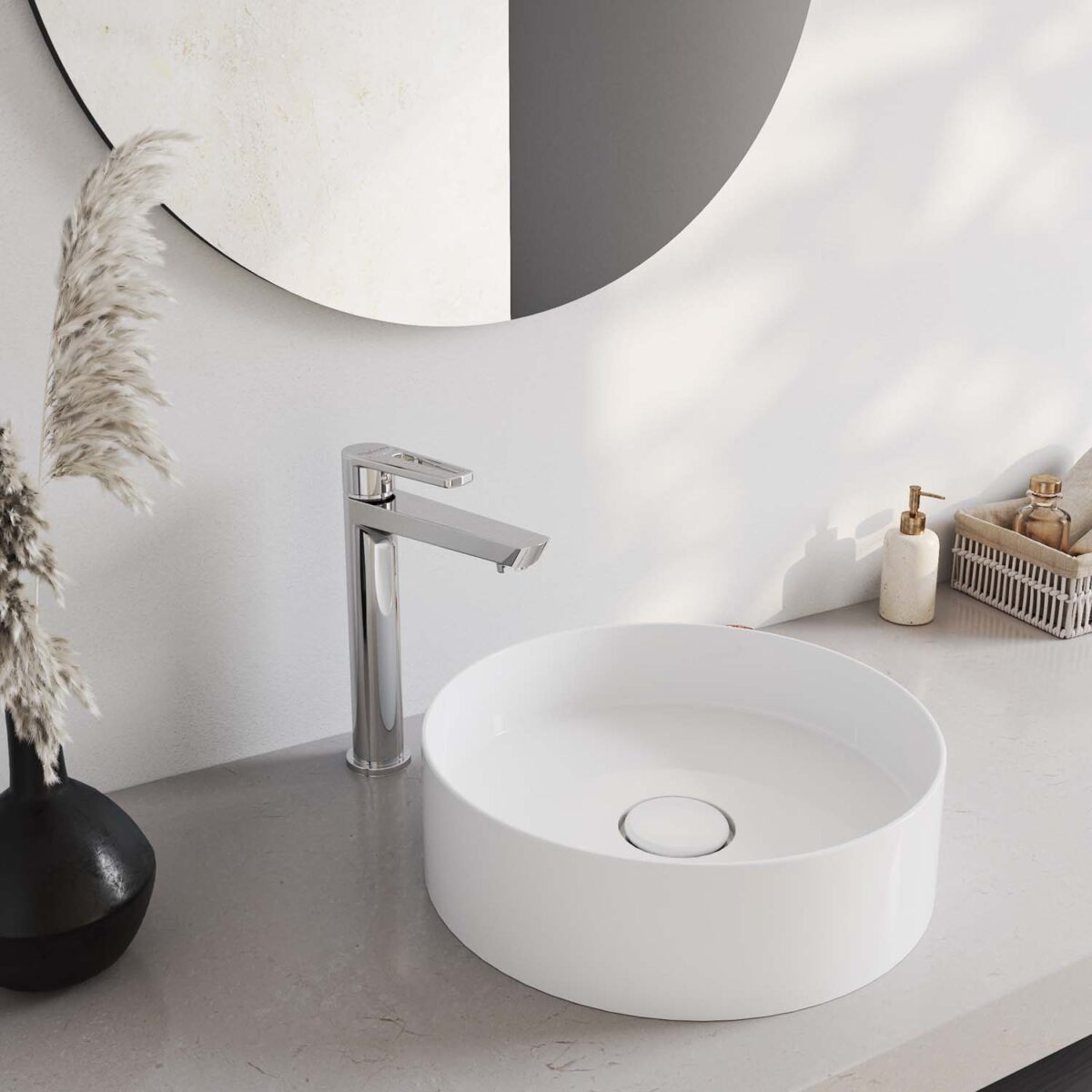 Vòi lavabo VIGLACERA VG125 cổ cao nóng lạnh - Ảnh 9