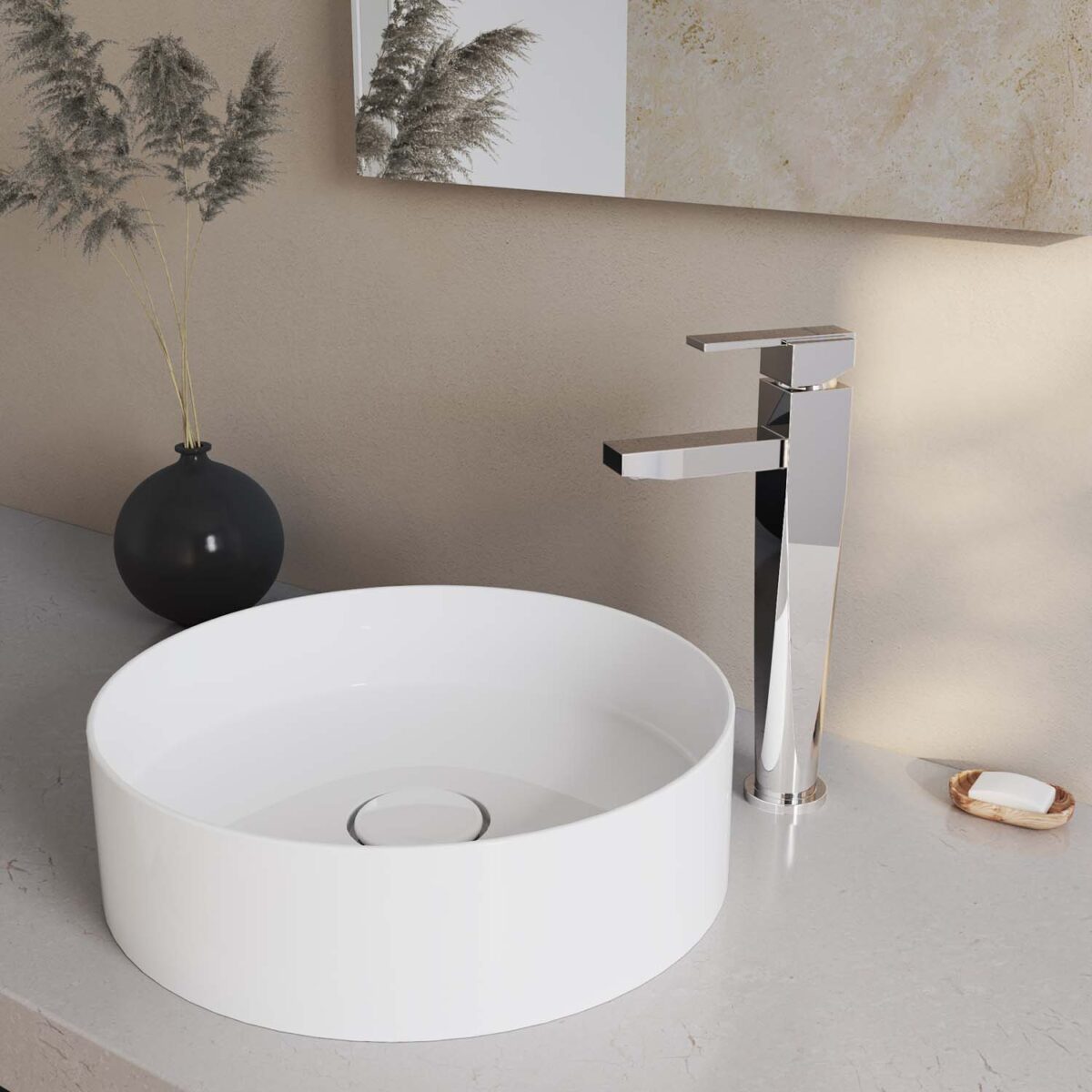 Vòi lavabo VIGLACERA VG126 cổ cao nóng lạnh - Ảnh 6
