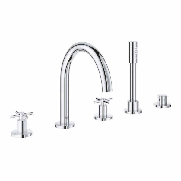 Bản vẽ kích thước Vòi sen bồn tắm Grohe Atrio 19923003 5 Lỗ gắn bồn
