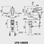 Vòi lavabo INAX LFV-1002S nóng lạnh - Ảnh 2