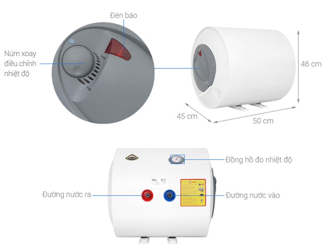 kich thuoc Binh nong lanh Ferroli AQUA STORE E SEH 50L lit ngang