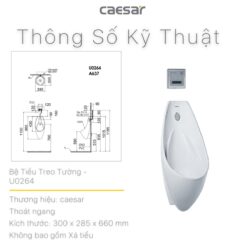 thong so ky thuat Bon tieu nam CAESAR U0264 treo tuong