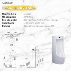 thong so ky thuat Bon tieu nam CAESAR UA0283 cam ung treo tuong