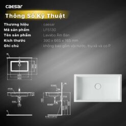 thong so ky thuat Chau lavabo am ban CAESAR LF5130