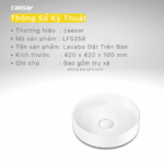 Chậu lavabo đặt bàn CAESAR LF5258 - Ảnh 4