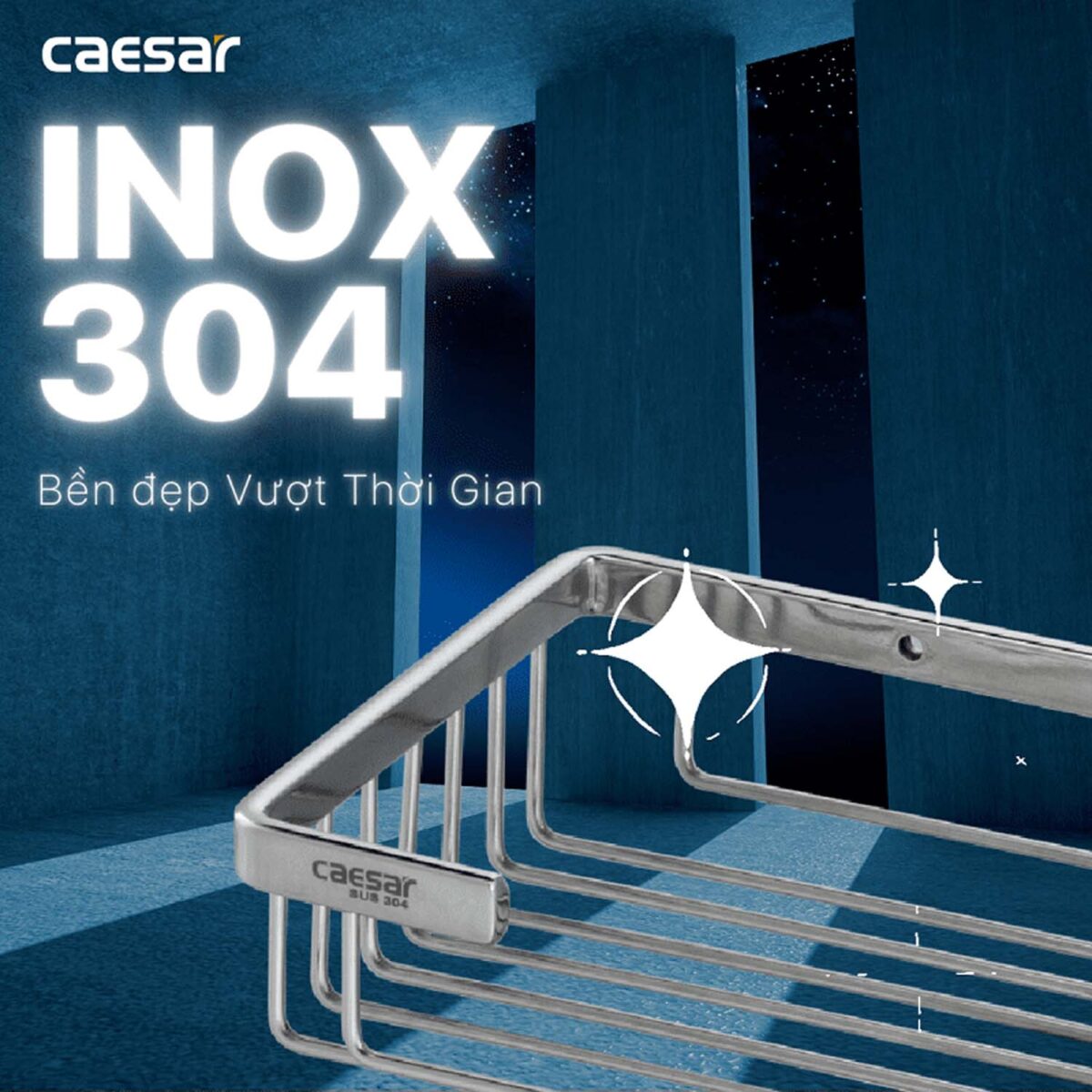 Kệ nhà tắm CAESAR ST830V inox 1 tầng - Ảnh 3