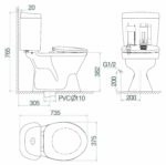 Bồn cầu 2 khối VIGLACERA VI28 nắp thường - Ảnh 2