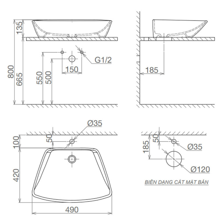 Bản-vẽ-kĩ-thuật-chậu-lavabo-VIGLACERA-CD17-đặt-bàn