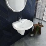 Chậu lavabo treo tường VIGLACERA VI5 kèm chân lửng - Ảnh 3