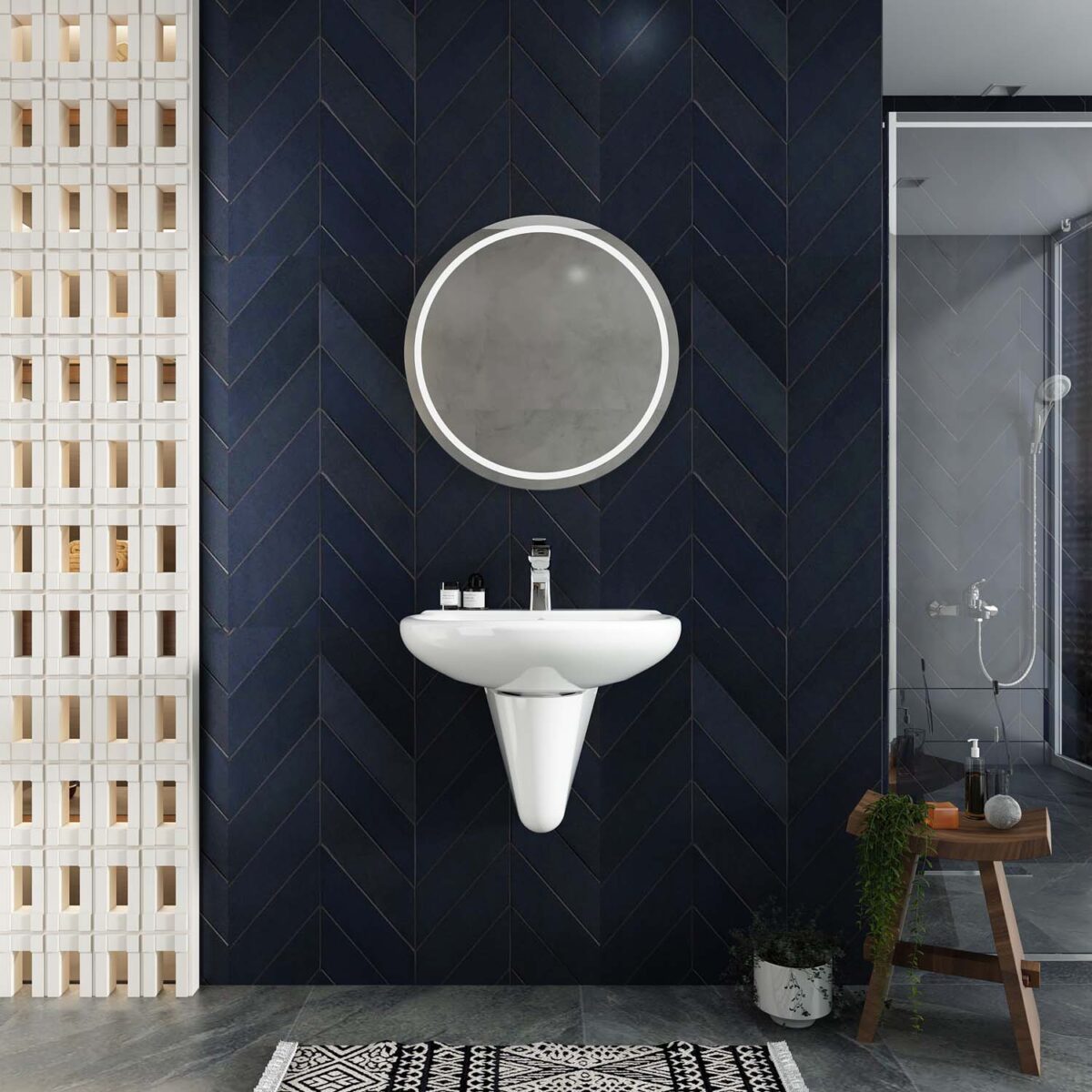 Chậu lavabo treo tường VIGLACERA VI5 kèm chân lửng - Ảnh 4