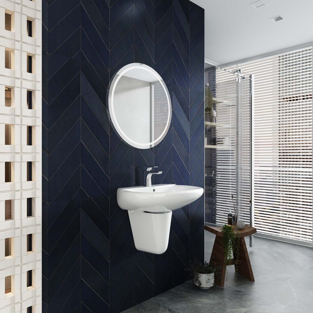 Chậu lavabo treo tường VIGLACERA VI5 kèm chân lửng - Ảnh 6