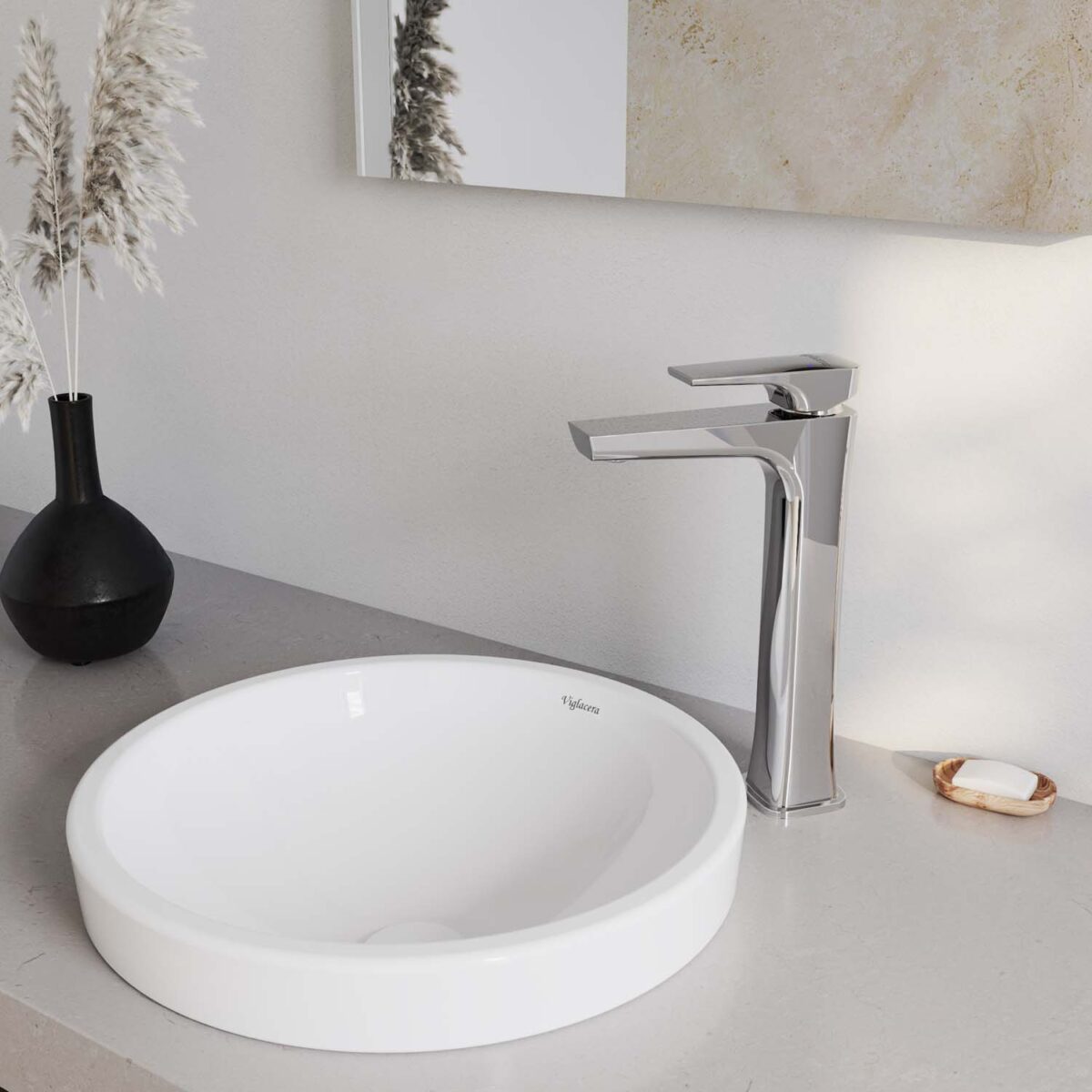 Vòi lavabo VIGLACERA VG143.1 cổ cao nóng lạnh - Ảnh 9