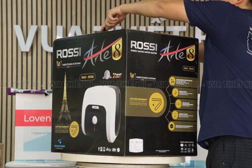 Binh nong lanh ROSSI ARTE8 30L lit vuong RA8 30SQ gian tiep 2500w 6