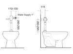 Bản vẽ kỹ thuật Van xả bồn cầu AMERICAN STANDARD WF-9858