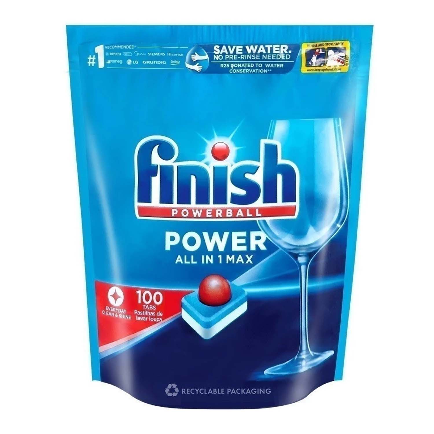 Viên rửa bát Finish Power All In 1 Max túi 110 100 56 50 viên