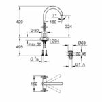 Vòi lavabo GROHE Atrio 21044AL3 cổ cao Nóng Lạnh - Ảnh 2