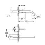 Vòi lavabo GROHE Atrio 19918003 2 lỗ âm tường nóng lạnh - Ảnh 2