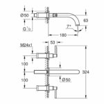 Vòi lavabo GROHE Atrio 20169003 3 lỗ âm tường nóng lạnh - Ảnh 2