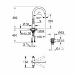 Vòi lavabo GROHE Atrio 21022003 cổ cao Nóng Lạnh - Ảnh 2