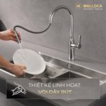 Vòi rửa bát MALLOCA K94C nóng lạnh rút dây - Ảnh 3