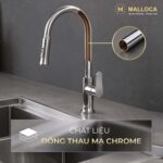 Vòi rửa bát MALLOCA K94C nóng lạnh rút dây - Ảnh 5