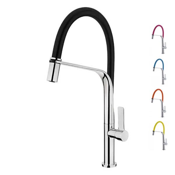 Vòi rửa bát TEKA FORMENTERA 997 Black Blue Orange Pink Yellow nóng lạnh rút dây