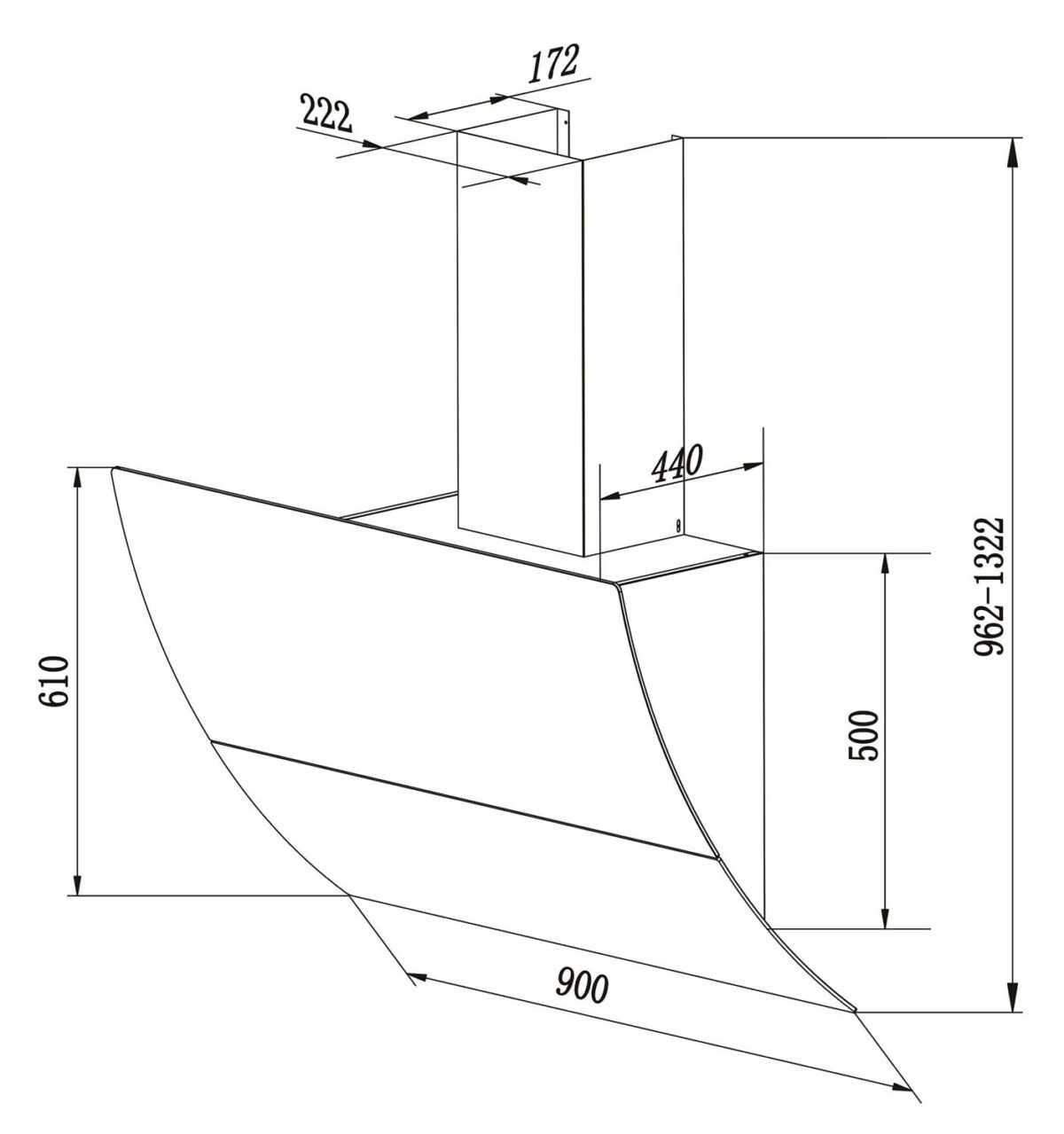 Máy hút mùi CANZY CZ 90EA 90cm kính vát - Ảnh 2