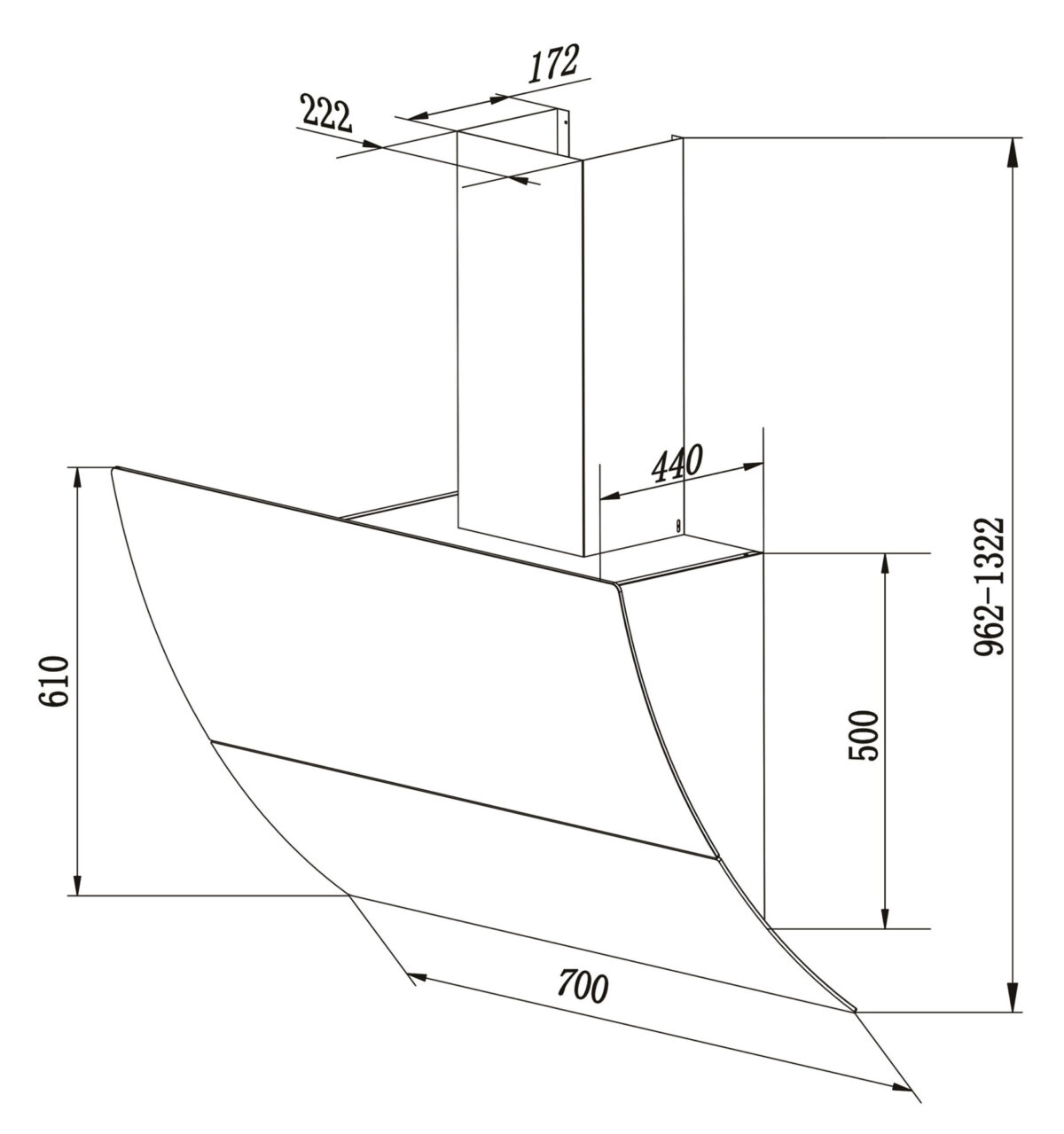 Máy hút mùi CANZY CZ 70EA 70cm kính vát - Ảnh 2
