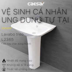Chau lavabo treo tuong CAESAR L2365 P2445 chan dai 1