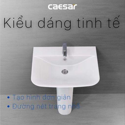 Chau lavabo treo tuong CAESAR L2365 P2445 chan dai 3