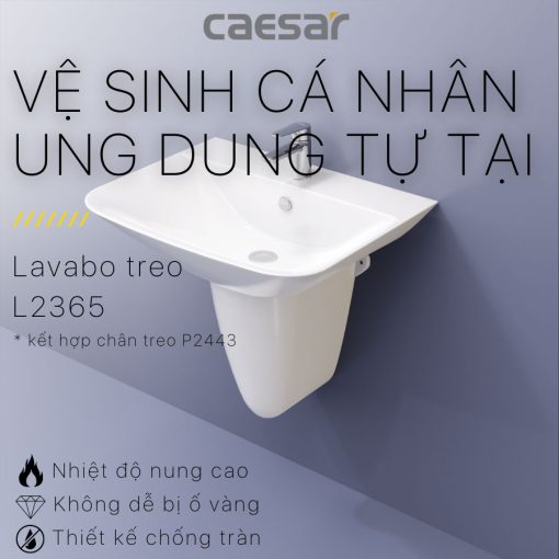 chau lavabo treo tuong CAESAR L2365 P2443 chan lung 1