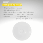 Chậu lavabo đặt bàn CAESAR L5221 - Ảnh 3