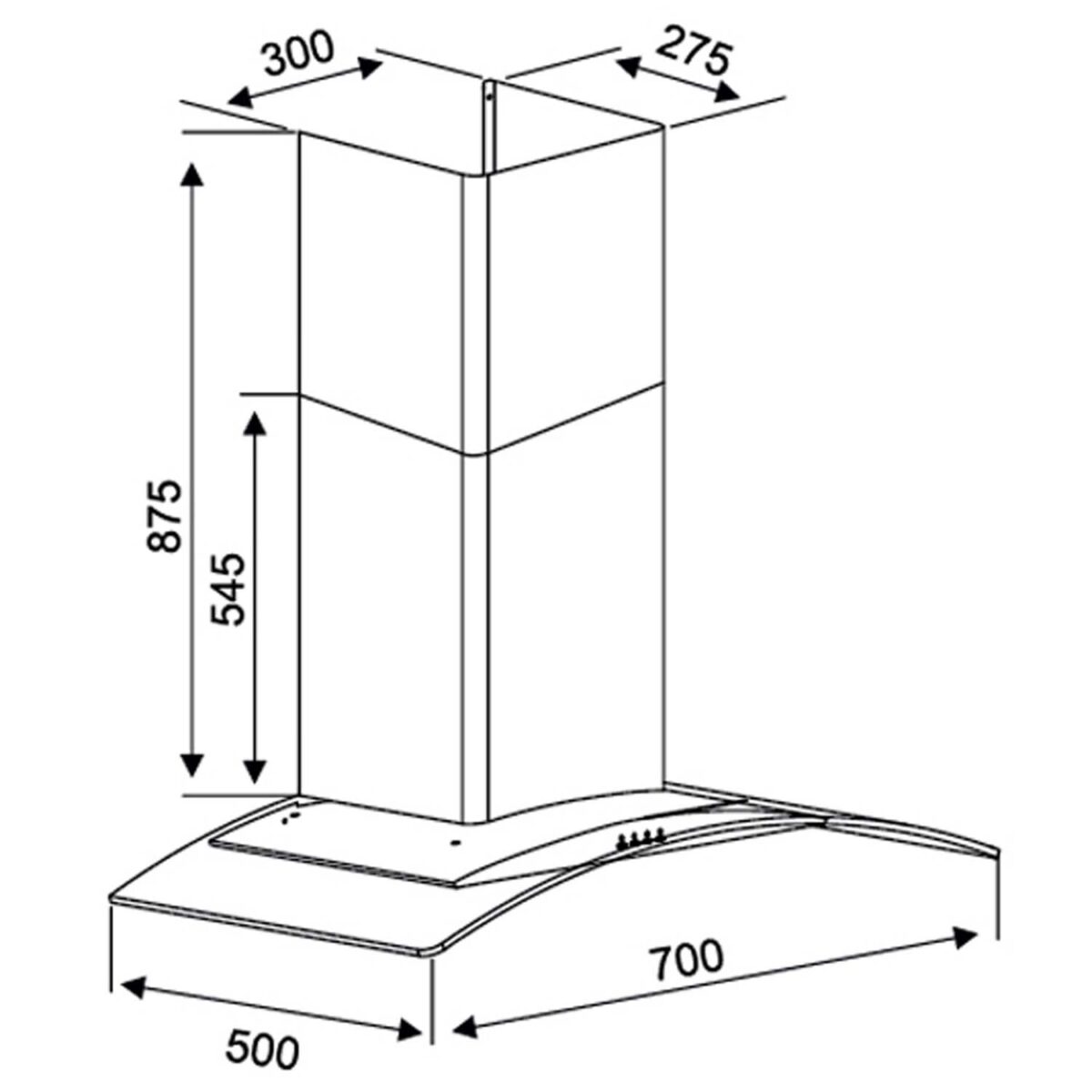 Máy hút mùi KOCHER K-8870 70cm kính cong - Ảnh 2