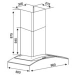 Máy hút mùi KOCHER K-8890 70cm 90cm kính cong - Ảnh 2